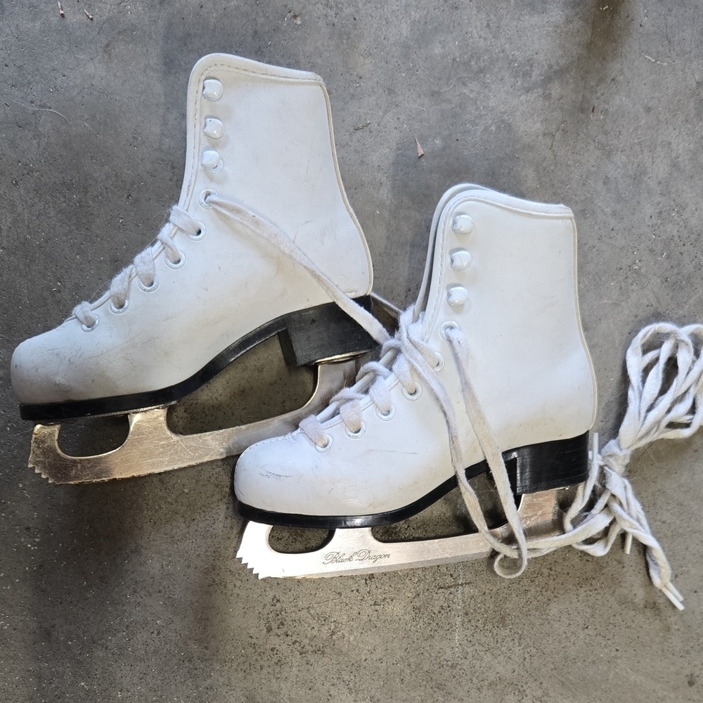 White Ice Skates with Silver Blades